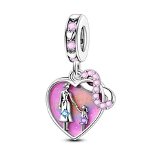 MULA European Pink Starry Sky Charm CZ For Women Bracelet 925 Sterling Silver