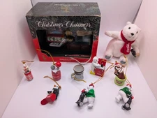 Coca-Cola Mini-Christmas  Ornaments  Coke Xmas Santa's Best Airplane Plush Bear
