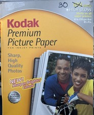 Kodak Premium Picture Paper For InkJet Printers 30 Sheets 8 1/2 x 11 High Gloss