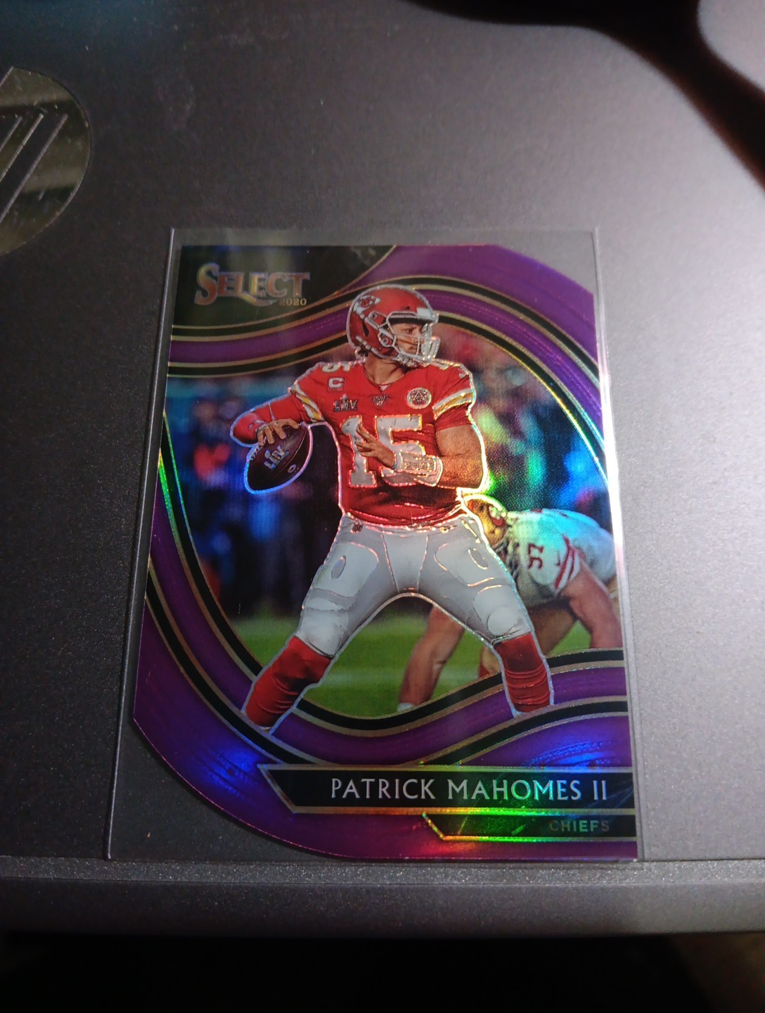2020 Select Football #302, PATRICK MAHOMES II  PURPLE PRIZM DIE CUT