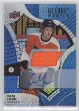 2021-22 Upper Deck Allure Rookies Blue Line Jersey /75 Cam York #143 Auto 05kf