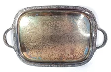 F B Rogers Silver Co. 2261 Silver Plated Butler's Serving Tray w/Handles Vintage