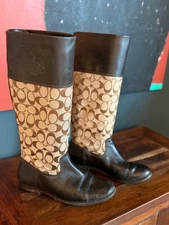 Coach Leather & Canvas Boot