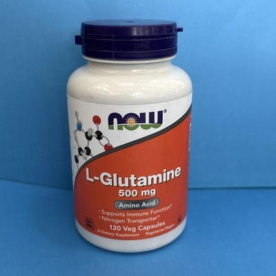 NOW FOODS L-Glutamine 500 mg - 120 Veg Capsules Exp: 11/2028 