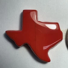 Beautiful Red Rosarita Texas State Shape Cabochon Super Bright Red.