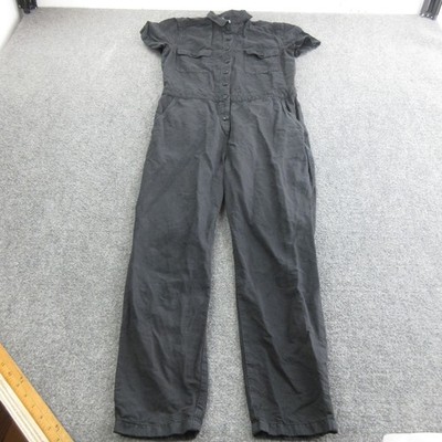 Outerknown Jumpsuit Womens Small Gray Short Sleeve Cotton Linen Coveralls