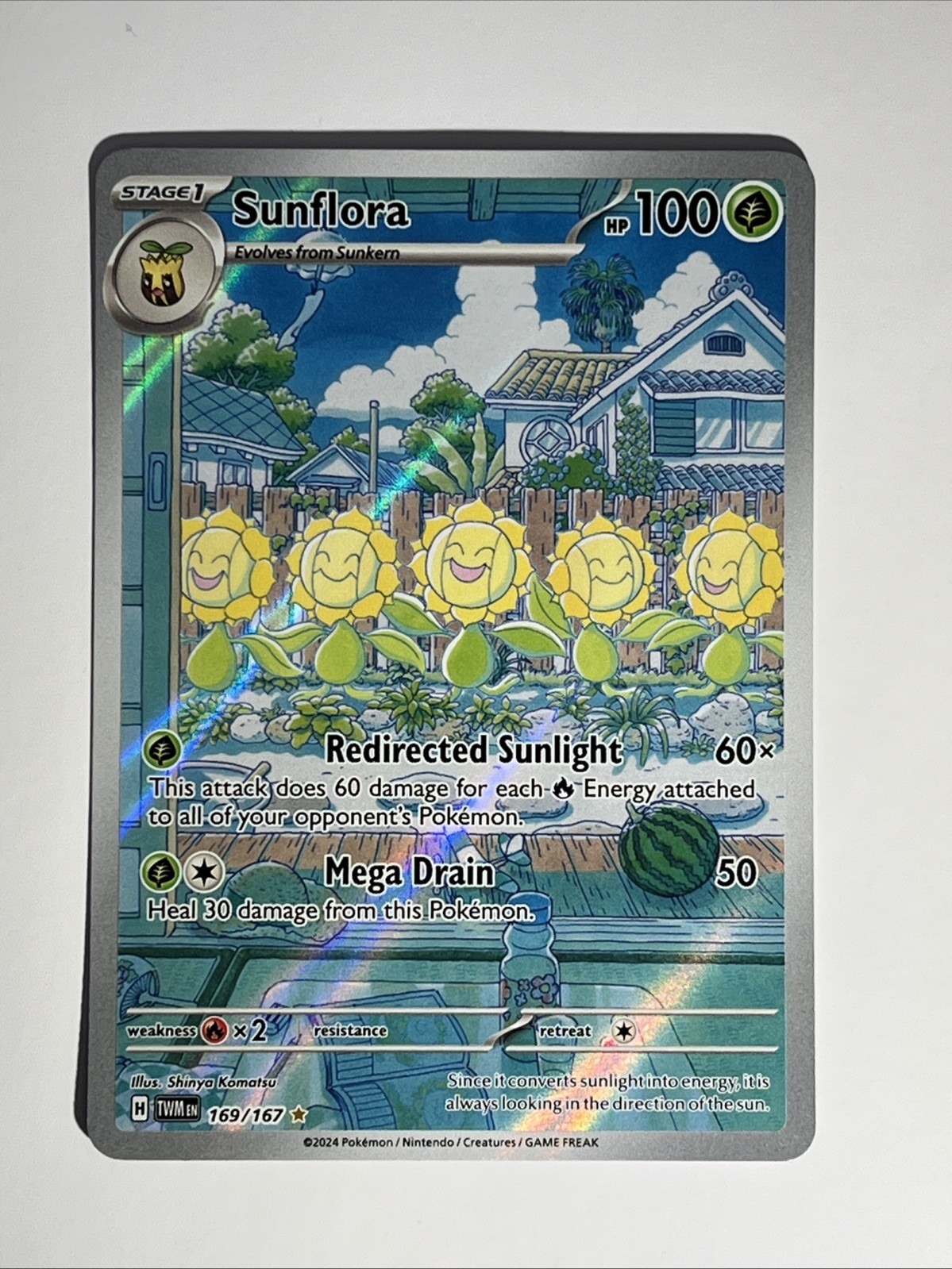 Pokémon TCG Sunflora Illustration Rare Card 169/167 Twilight Masquerade Sv06