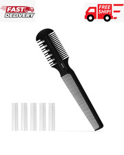 Hair Cutting Comb - Double Edge Razor for Thin and Thick Medium, Black 5 blades