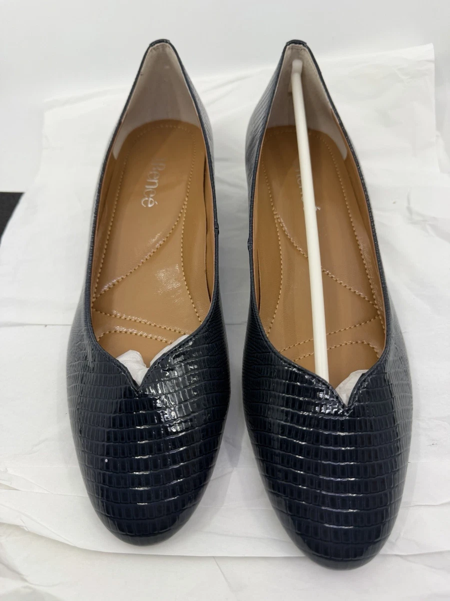 Maison Loafers In Croc-embossed Italian Leather For Women  J.Renee Black Croc-Embossed Wedge Loafers display picture 1