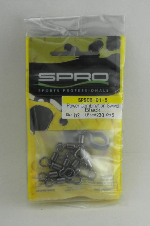 Spro SPSCB-01-5 Black Combo Power Swivel Size 1 230 lb Test 5CT - Image 2 of 3