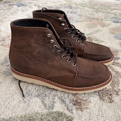 Thursday Boots Company Men's Size 11.5Diplomat Moc Toe Leather Boots Brown B48