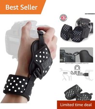 DualGRIP Neoprene Camera Hand Strap - Polka Dot - Compatible with DSLR Mirr...