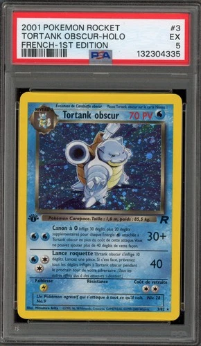 Pokemon Dark Blastoise Tortank Obscur Team Rocket 1st Ed. Holo FRENCH #3 PSA 5