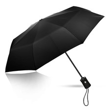 Travel Compact Umbrella, Folding Travel Umbrella for Rain and Shine Black