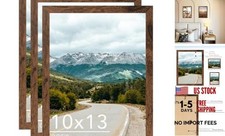 10x1Picture Frame Deep Brown for Wall Hanging, Wood 10 x 1Frame 10x13 inch 3