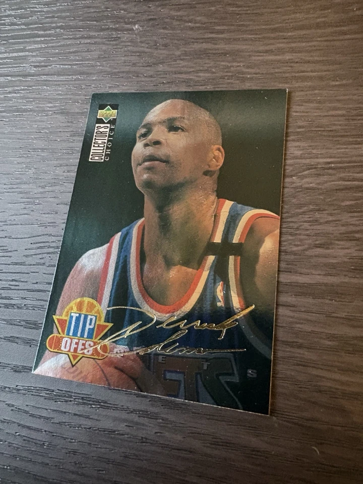 Upper Deck Collector's Choice 1994 puntas lámina de oro firma Derrick Coleman Foto 4 de 4