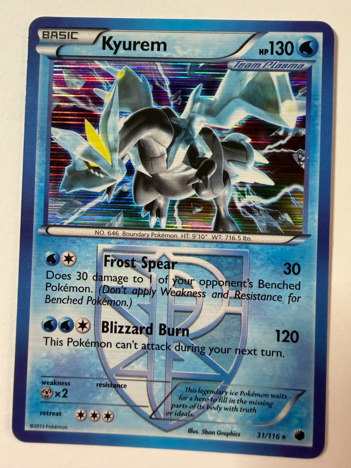 Kyurem 31/116 Plasma Freeze Rare Pokemon Card MP