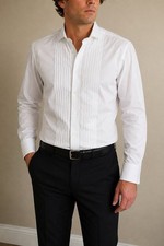 Vintage Bill Blass Eveningwear Pima Tuxedo Shirt Mens 15 32/33 White Pleated