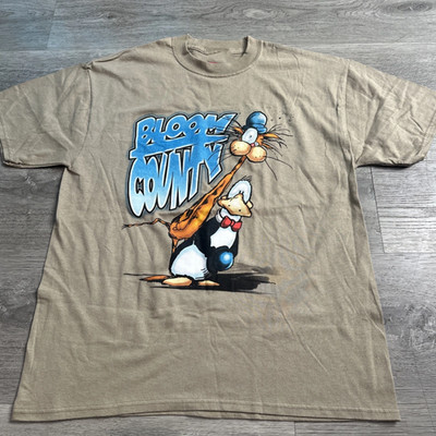 Vintage Bloom County Bill The Cat Graphic Short Sleeve T-Shirt Size ED1176