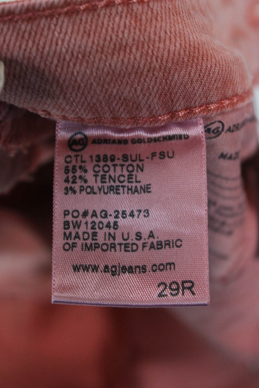 AG Adriano Goldschmied Womens Cropped Ankle Pink Pants Size 29 thumbnail 5