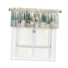 54"x18"s Window Treatment Valances Xmas 18"W x 54"L (Pack of 1) Winter Deer
