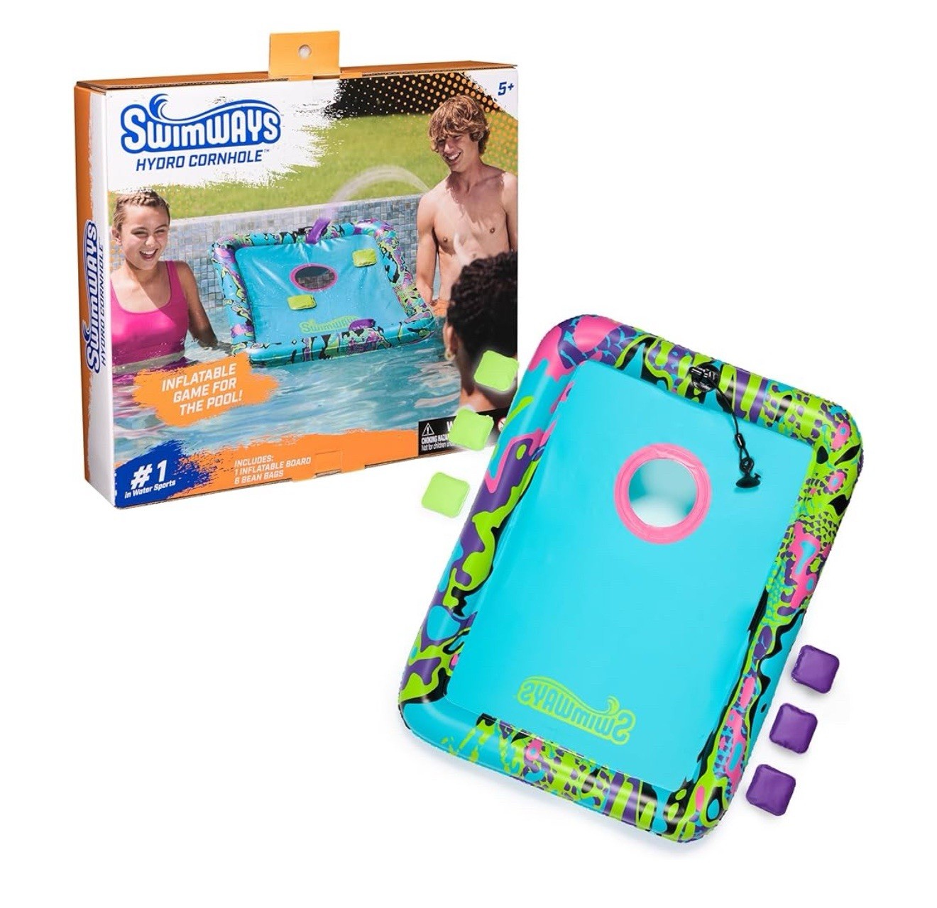 SwimWays Hydro Cornhole, Cornhole Toss Game for Beach, Lake Swimming Pool - NEW