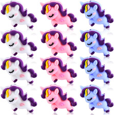 12 PCS 3D Unicorn Silicone Focal Beads for Pens, Animal Focal Beads Bulk for Key
