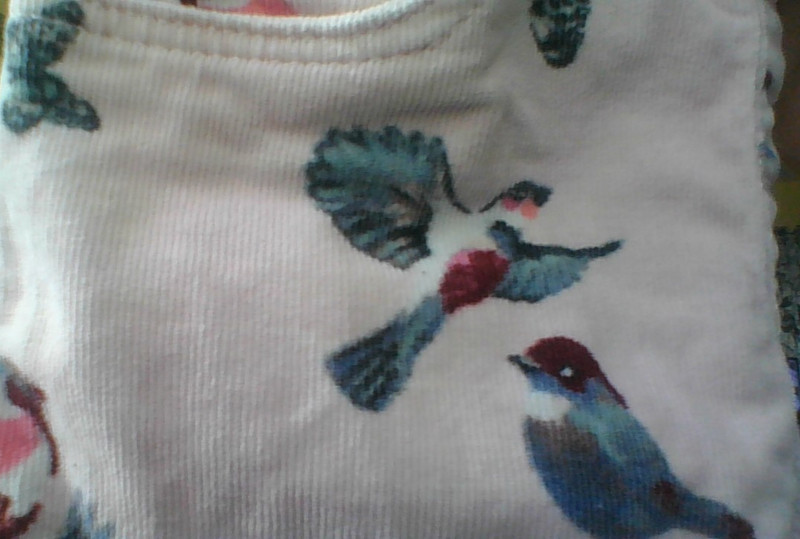 BIRDS BUTTERFLIES H & M Pink Ribbed Pants 6-7Yrs 18x21 Int Adj Stretch *Flawed