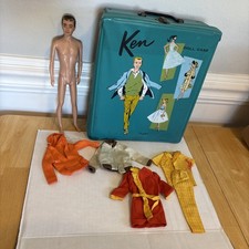 Vintage Barbie Mattel KEN Carrying Case 1961 With Doll  Clothing TLC