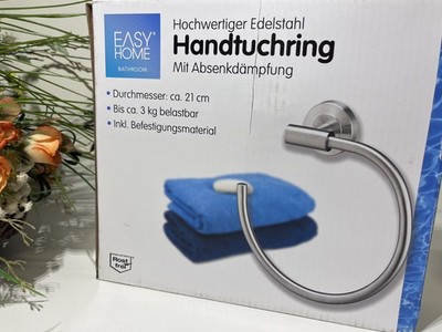 Easy Home Handtuchring Edelstahl, Mit Absenkdämpfung, 21 cm durchmesser