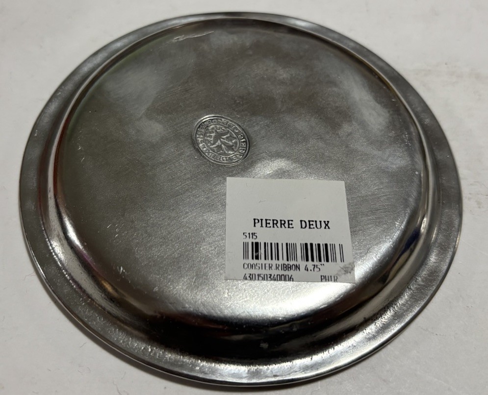 Set Of (6) PIERRE DEUX Pewter Coasters, 4 3/4”, Food Grade, Beautiful Set
