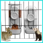 Luqeeg Hanging Automatic Pet Feeder & Waterer Set - Cage Mount - Dog Cat Rabbit