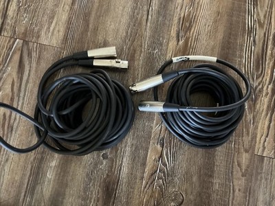 (2) 20' XLR Mic Cables - Pair of Balanced 3-Pin Audio Patch Cords - Studio/Live