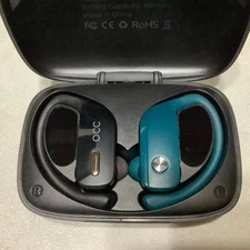 Occiam T17 Wireless Earbuds Black/Green NO POWER CORD