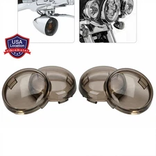 4PCS Motorcycle Lenses Cover Turn Signal Blinker Smoke For Harley Dyna Sportster