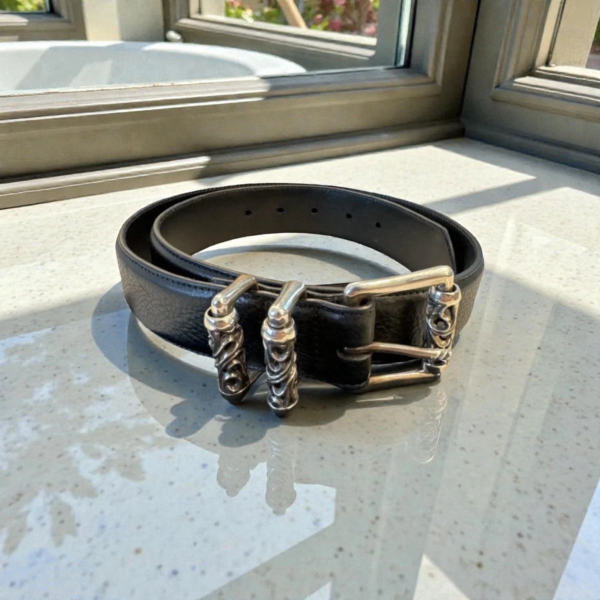 Black Leather Vintage Belts for sale | eBay