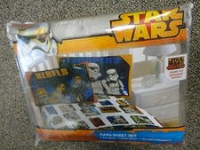 Disney Star Wars Kids Microfiber 3 Piece Sheet Set Twin size w/ Pillow Case NEW