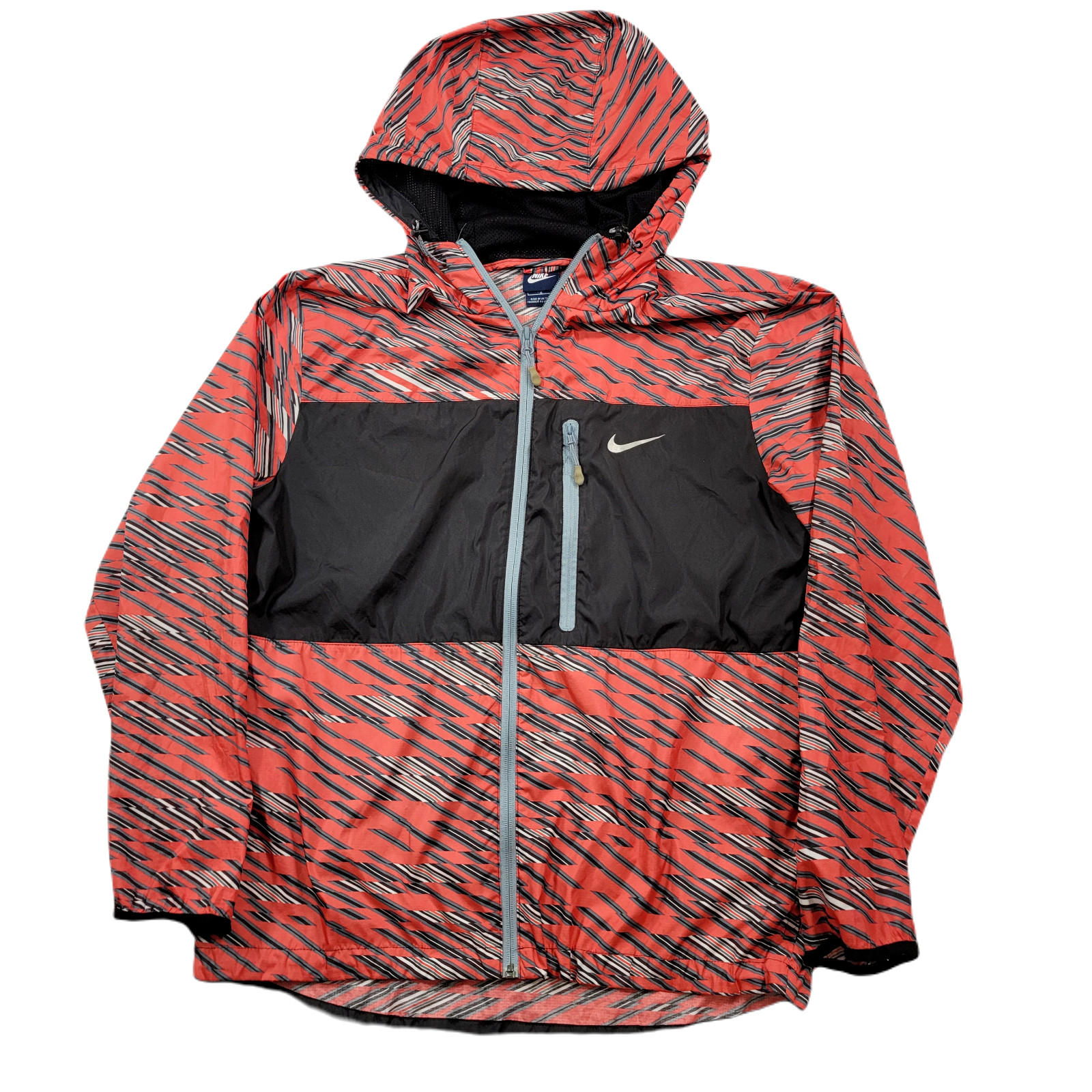 Nike Hoodie Mens Large Red Geometric Camo Windbreaker Running