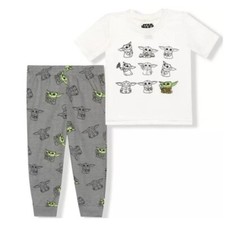 STAR WARS Grogu T-Shirt Tee  Jogger Pants Matched Set Boys Size 6 NEW