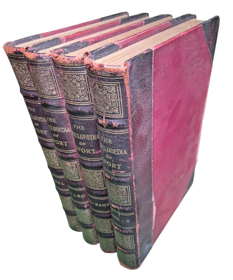 The Encyclopaedia of Sport 4 vols by Hedley Peek & Aflalo 1900 Antque Hardcover - Image 4 of 4