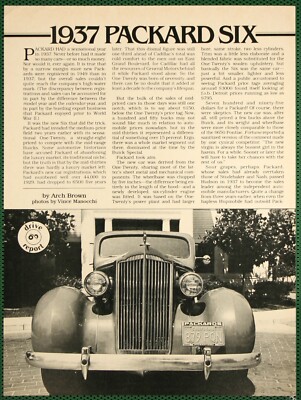 Packard 1937 Six Series 115C Features Specs Vintage Pictorial Article 1982