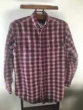 Wrangler Riggs Workwear Button Down Shirt sz M 15-15.5 Plaid Long Sleeve Cotton