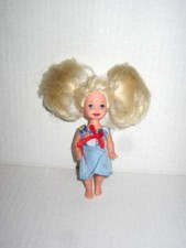 Vintage Mattel 1994 Kelly Barbie's Little sister with pigtails has lever on back