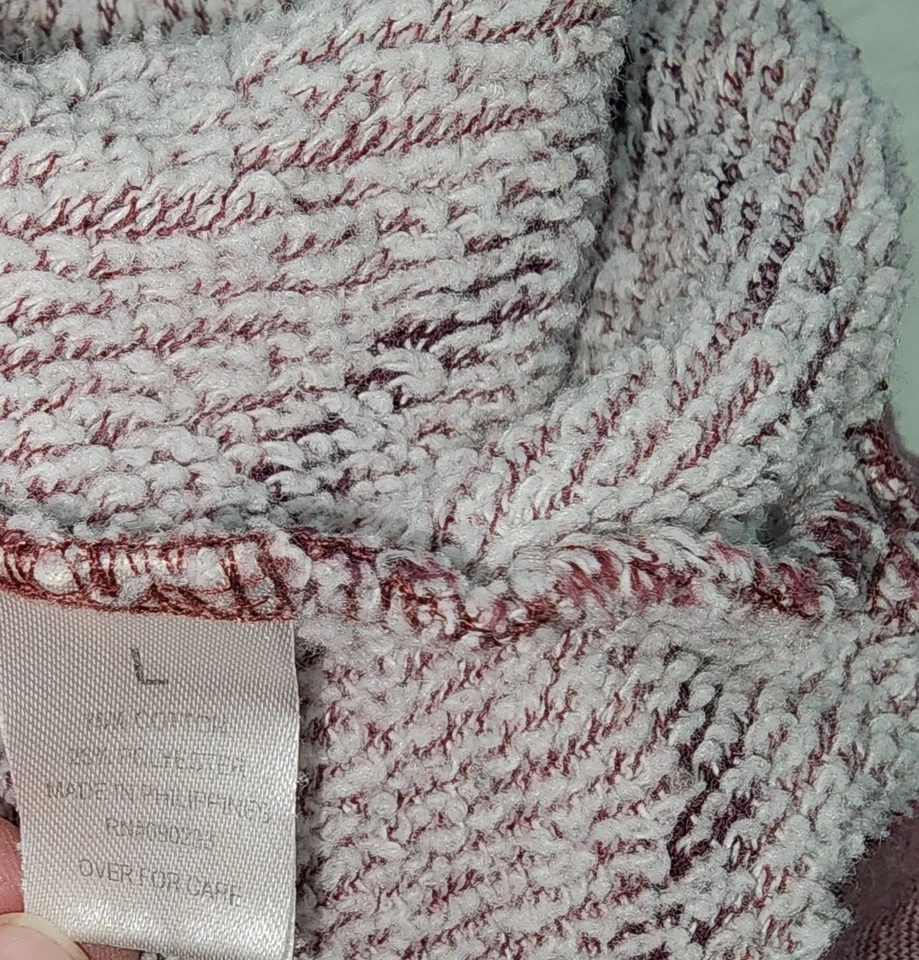 Moletom feminino Nollie listrado vermelho escuro suéter grande macio aconchegante - Imagem 4 de 4