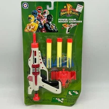 Mighty Morphin Power Rangers Foam Rocket Launcher set Placo Toys 1993 NOS sealed