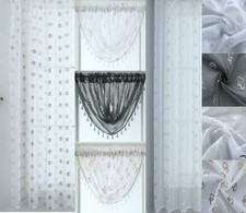 Metall VERSCHLUNGENES HERZ oder STERNE Schlitz oben oder Ösen Voile Gardine Kinder Panel