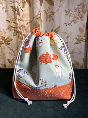 knitting crochet project bag Cross-stitch Needle Work Bag Cat Bag Dog Bag 