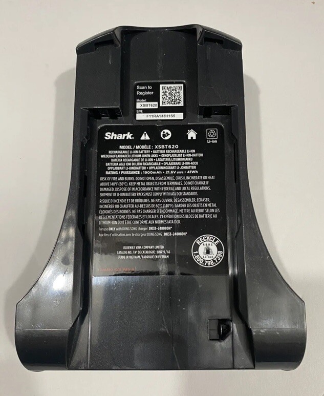 Shark Vacuum LithiumIon Battery XSBT620 IZ162H IZ362H IZ163H IZ363H