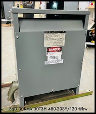 30T3H Square D 30KVA 3PH Dry-Type AA Transformer Cat 30T3H Tested