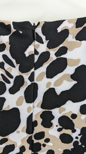 Calvin Klein Dress Women's Sz 18 Black White & Beige Animal Print Short Sleeve - Picture 4 of 13